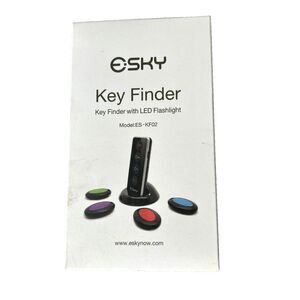 Esky Key Finder w LED Flashlight 4 Keys Black Multicolor ES-KF02 NEW Sealed Box